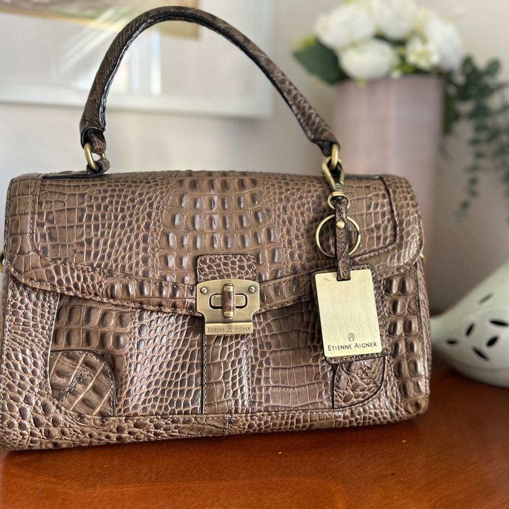 Etienne Aigner crocodile handbag with shoulder strap. Excellent condition.